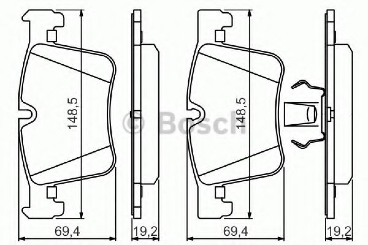Set placute frana,frana disc BMW Seria 3 Touring (F31) (2011 - 2016) BOSCH 0 986 494 487 piesa NOUA