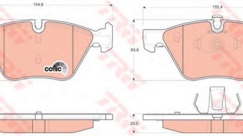 Set placute frana,frana disc BMW Seria 3 Touring (E91) (2005 - 2012) TRW GDB1559 piesa NOUA