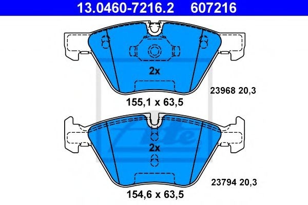 Set placute frana,frana disc BMW Seria 3 Touring (E91) (2005 - 2012) ATE 13.0460-7216.2 piesa NOUA