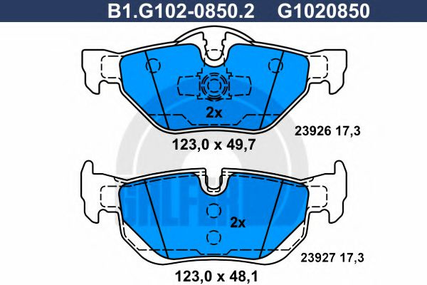 Set placute frana,frana disc BMW Seria 3 Touring (E91) (2005 - 2012) GALFER B1.G102-0850.2 piesa NOUA