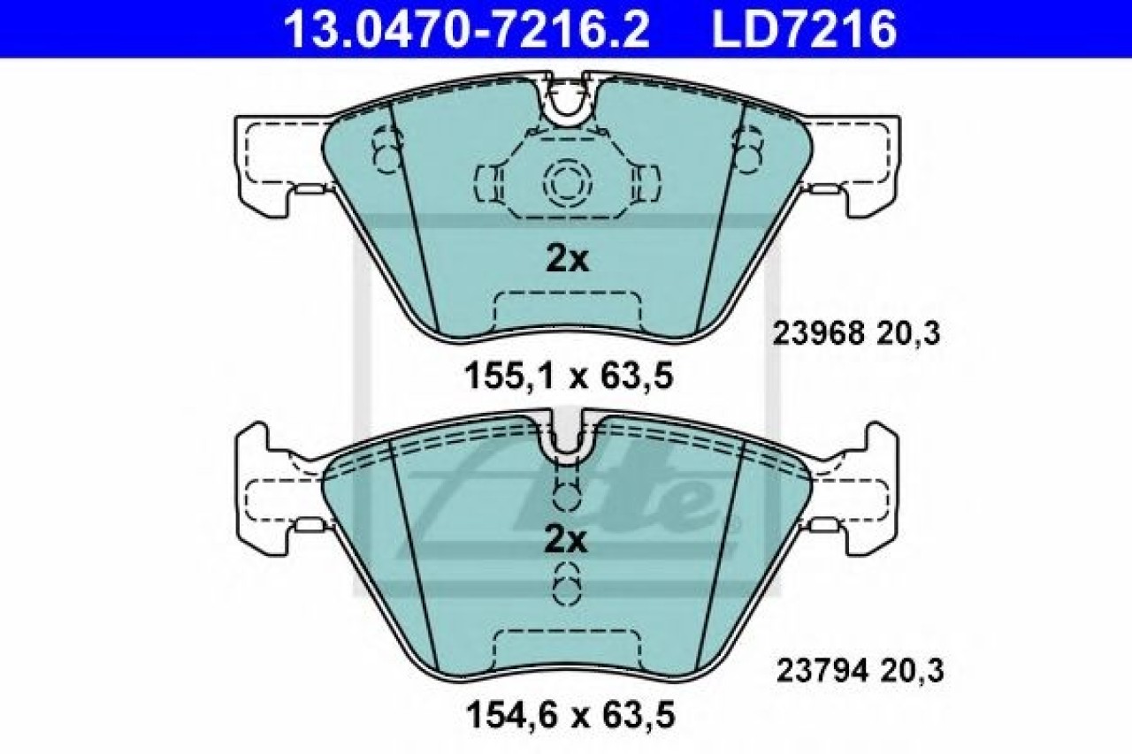 Set placute frana,frana disc BMW Seria 3 Touring (E91) (2005 - 2012) ATE 13.0470-7216.2 piesa NOUA
