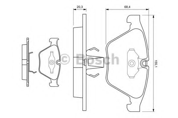 Set placute frana,frana disc BMW Seria 3 Touring (E91) (2005 - 2012) BOSCH 0 986 494 036 piesa NOUA