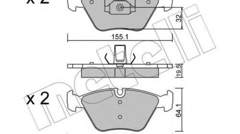 Set placute frana,frana disc BMW Seria 3 Cabriolet (E46) (2000 - 2007) METELLI 22-0207-3 piesa NOUA