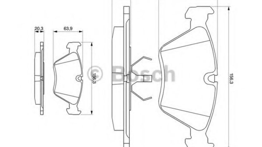 Set placute frana,frana disc BMW Seria 3 Cabriolet (E36) (1993 - 1999) BOSCH 0 986 490 640 piesa NOUA