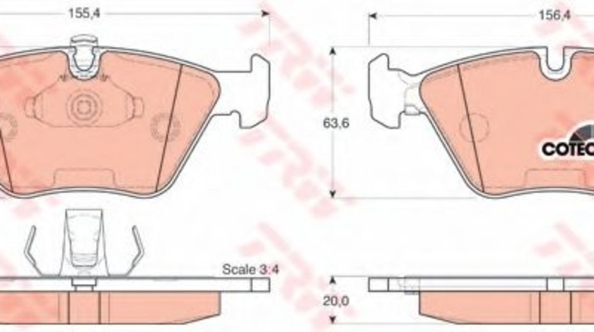 Set placute frana,frana disc BMW Seria 5 (E39) (1995 - 2003) TRW GDB1264 piesa NOUA