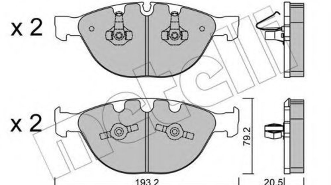 Set placute frana,frana disc BMW Seria 5 (E60) (2003 - 2010) METELLI 22-0772-0 piesa NOUA