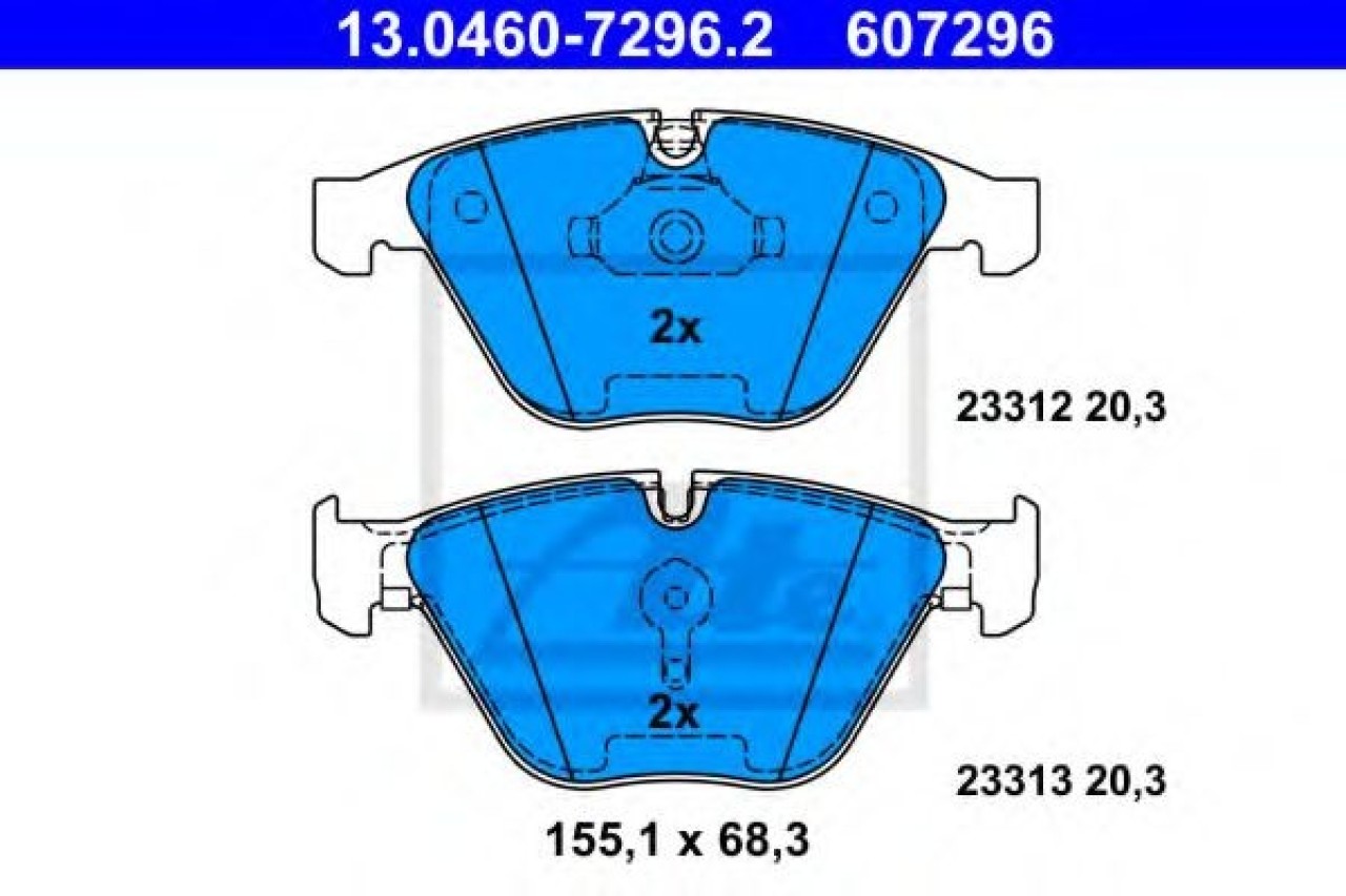Set placute frana,frana disc BMW Seria 5 (E60) (2003 - 2010) ATE 13.0460-7296.2 piesa NOUA