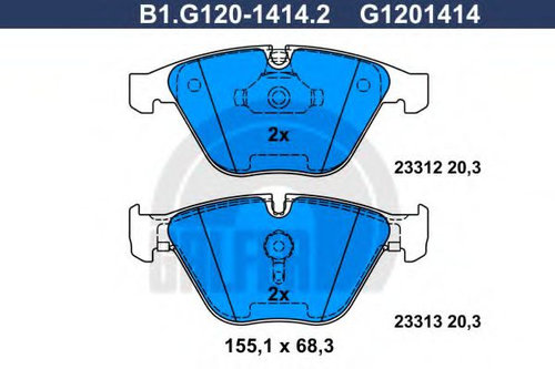 Set placute frana,frana disc BMW Seria 5 (E60) (2003 - 2010) GALFER B1.G120-1414.2 piesa NOUA