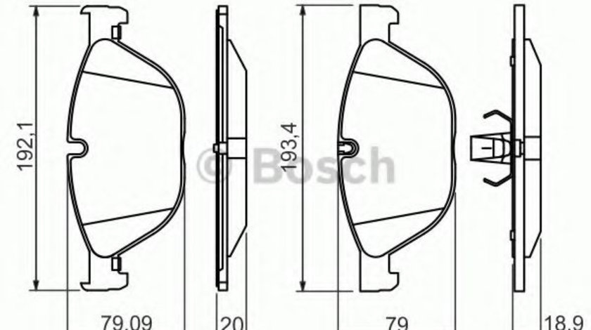 Set placute frana,frana disc BMW Seria 5 (F10, F18) (2009 - 2016) BOSCH 0 986 494 429 piesa NOUA