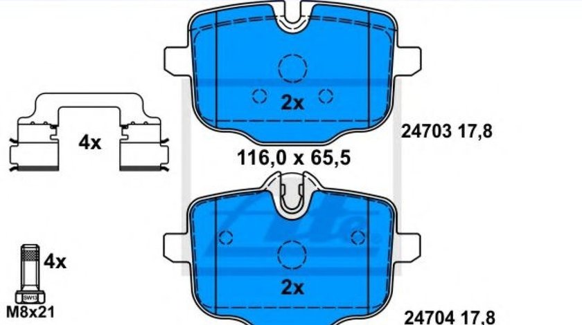 Set placute frana,frana disc BMW Seria 5 (F10, F18) (2009 - 2016) ATE 13.0460-2716.2 piesa NOUA