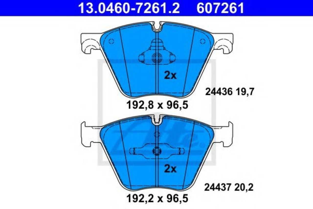 Set placute frana,frana disc BMW Seria 5 Gran Turismo (F07) (2009 - 2016) ATE 13.0460-7261.2 piesa NOUA