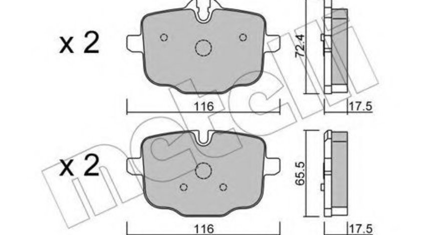 Set placute frana,frana disc BMW Seria 5 Touring (F11) (2010 - 2016) METELLI 22-0921-0 piesa NOUA