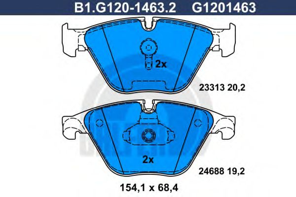 Set placute frana,frana disc BMW Seria 5 Touring (F11) (2010 - 2016) GALFER B1.G120-1463.2 piesa NOUA