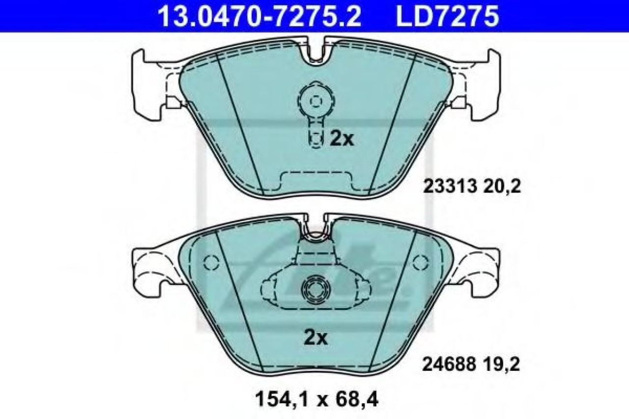 Set placute frana,frana disc BMW Seria 5 Touring (F11) (2010 - 2016) ATE 13.0470-7275.2 piesa NOUA