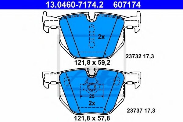 Set placute frana,frana disc BMW Seria 6 Cabriolet (E64) (2004 - 2010) ATE 13.0460-7174.2 piesa NOUA