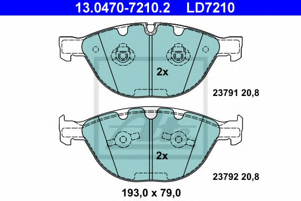 Set placute frana,frana disc BMW Seria 6 Cabriolet (E64) (2004 - 2010) ATE 13.0470-7210.2 piesa NOUA