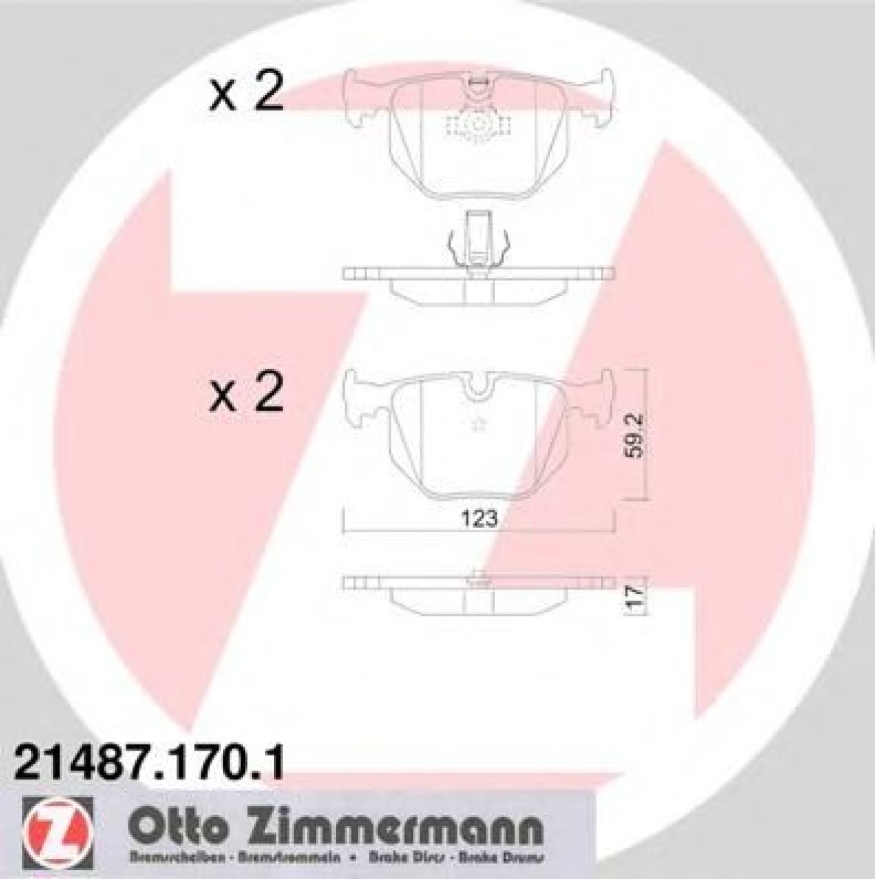 Set placute frana,frana disc BMW Seria 7 (E38) (1994 - 2001) ZIMMERMANN 21487.170.1 piesa NOUA