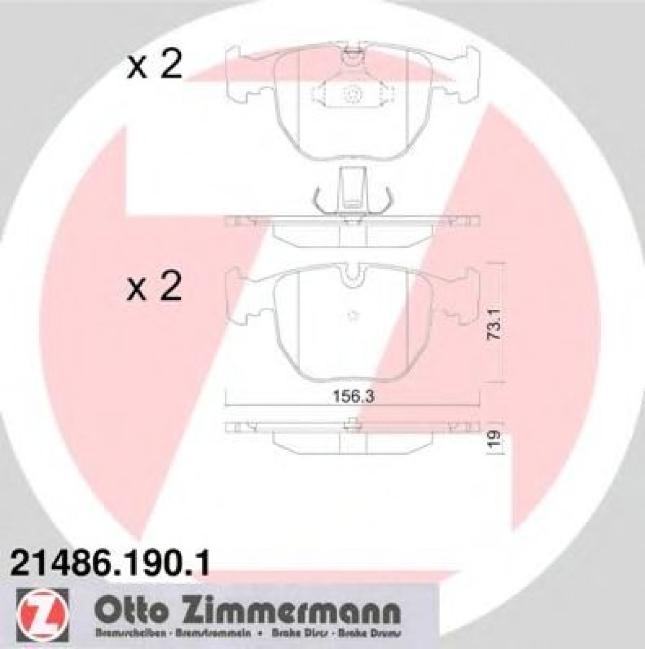 Set placute frana,frana disc BMW Seria 7 (E38) (1994 - 2001) ZIMMERMANN 21486.190.1 piesa NOUA