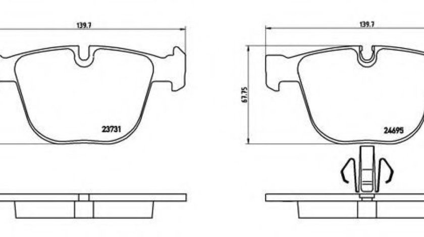 Set placute frana,frana disc BMW Seria 7 (F01, F02, F03, F04) (2008 - 2015) BREMBO P 06 053 piesa NOUA