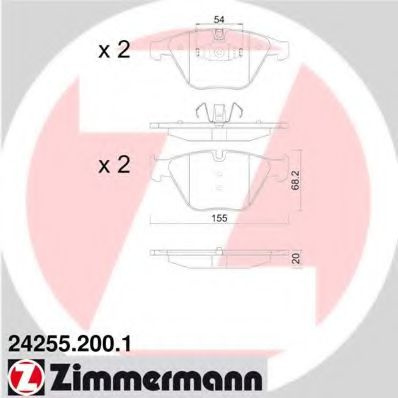 Set placute frana,frana disc BMW X1 (E84) (2009 - 2015) ZIMMERMANN 24255.200.1 piesa NOUA