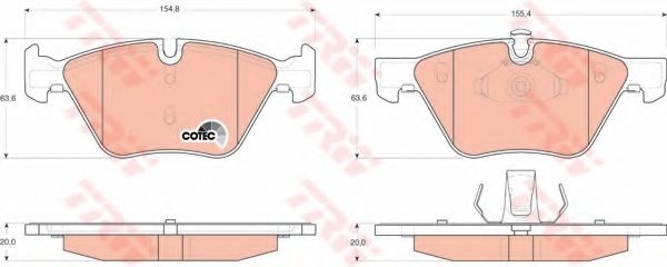 Set placute frana,frana disc BMW X1 (E84) (2009 - 2015) TRW GDB1559 piesa NOUA