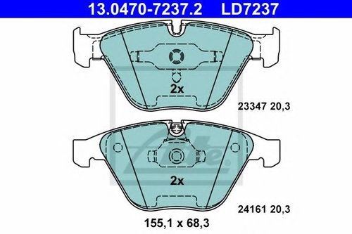Set placute frana,frana disc BMW X1 (E84) (2009 - 2015) ATE 13.0470-7237.2 piesa NOUA