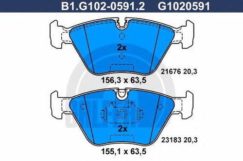 Set placute frana,frana disc BMW X3 (E83) (2004 - 2011) GALFER B1.G102-0591.2 piesa NOUA