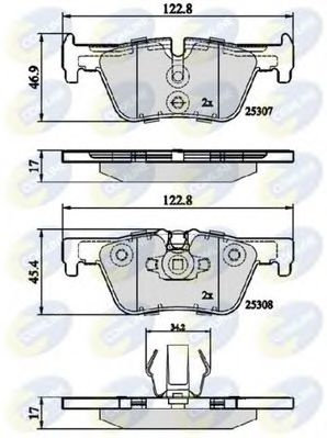 Set placute frana,frana disc BMW X3 (F25) (2010 - 2016) COMLINE CBP02131 piesa NOUA