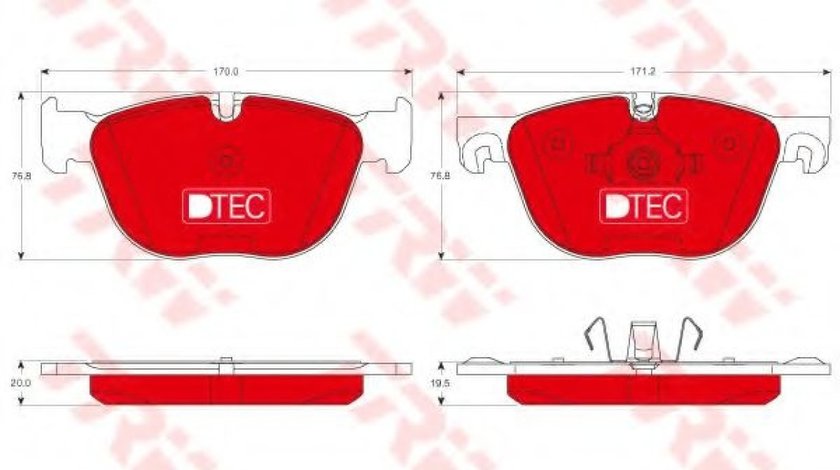 Set placute frana,frana disc BMW X5 (E70) (2007 - 2013) TRW GDB1726DTE piesa NOUA