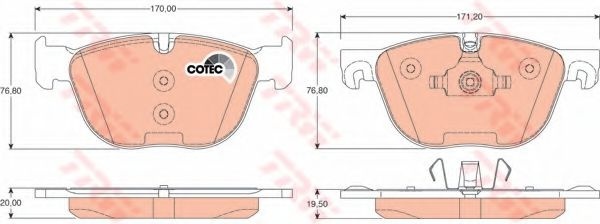Set placute frana,frana disc BMW X5 (E70) (2007 - 2013) TRW GDB1726 piesa NOUA