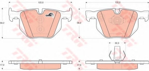 Set placute frana,frana disc BMW X5 (E70) (2007 - 2013) TRW GDB1730 piesa NOUA