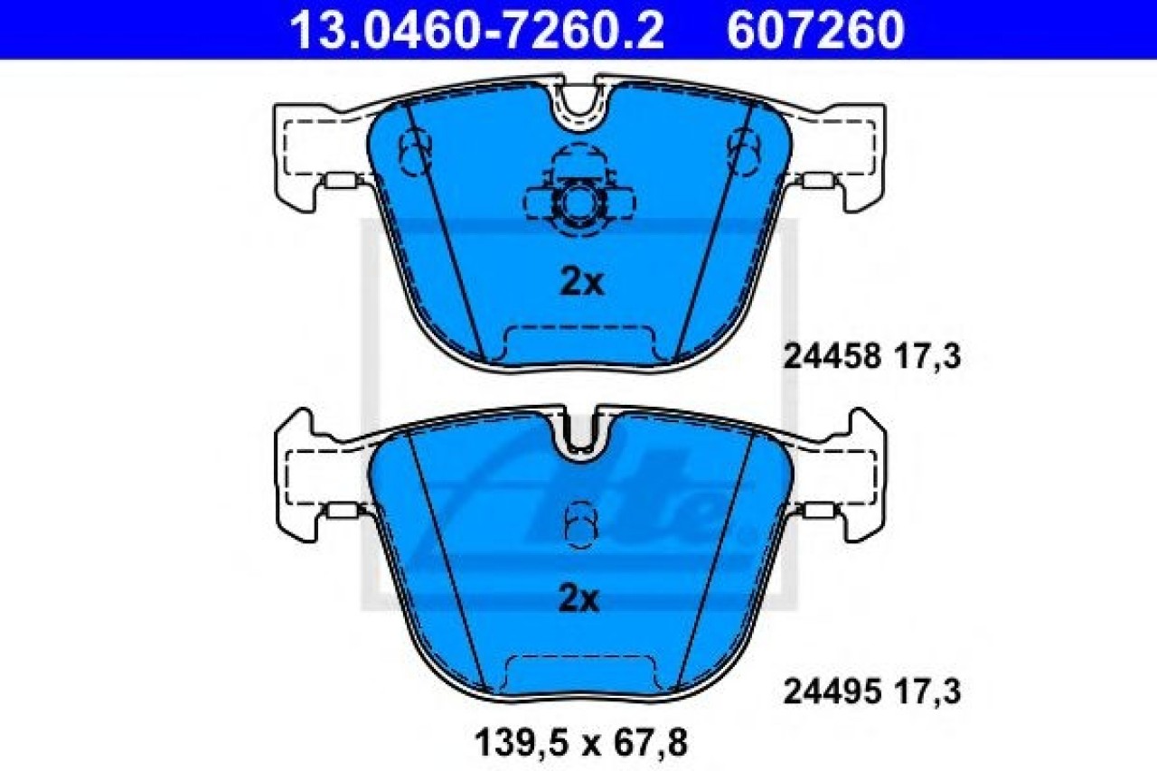 Set placute frana,frana disc BMW X6 (E71, E72) (2008 - 2014) ATE 13.0460-7260.2 piesa NOUA