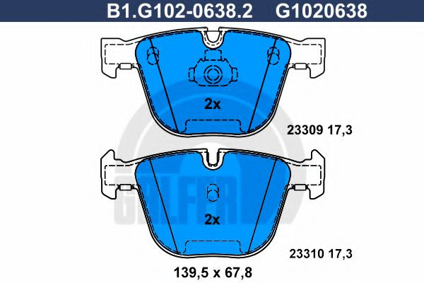 Set placute frana,frana disc BMW X6 (E71, E72) (2008 - 2014) GALFER B1.G102-0638.2 piesa NOUA
