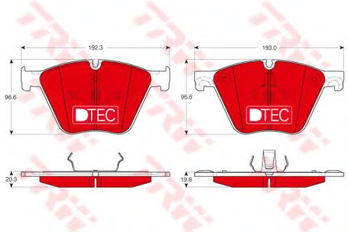 Set placute frana,frana disc BMW X6 (E71, E72) (2008 - 2014) TRW GDB1964DTE piesa NOUA