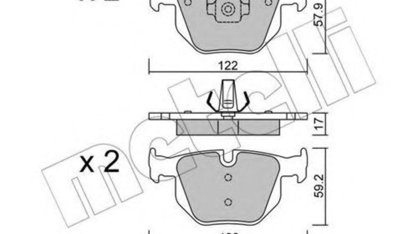 Set placute frana,frana disc BMW X6 (E71, E72) (2008 - 2014) METELLI 22-0644-4 piesa NOUA