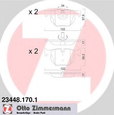 Set placute frana,frana disc BMW X6 (E71, E72) (2008 - 2014) ZIMMERMANN 23448.170.1 piesa NOUA