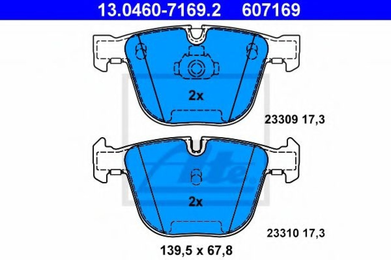 Set placute frana,frana disc BMW X6 (F16, F86) (2014 - 2016) ATE 13.0460-7169.2 piesa NOUA