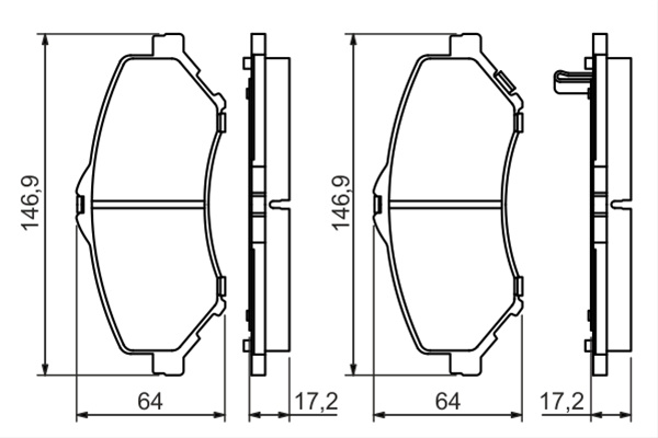 Set Placute Frana,frana Disc Bosch Chrysler 0 986 494 493