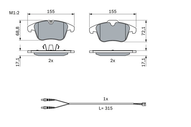Set Placute Frana,frana Disc Bosch Peugeot 0 986 494 371