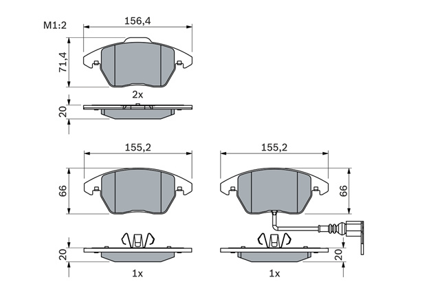 Set Placute Frana,frana Disc Bosch Vw 0 986 424 797