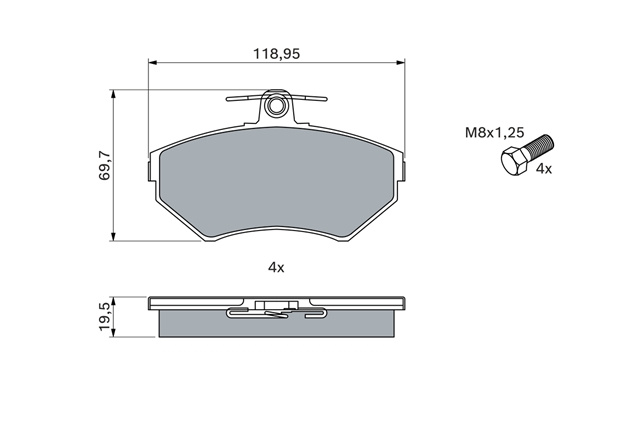 Set Placute Frana,frana Disc Bosch Vw 0 986 494 021