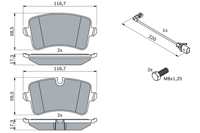 Set Placute Frana,frana Disc Bosch Vw 0 986 494 488