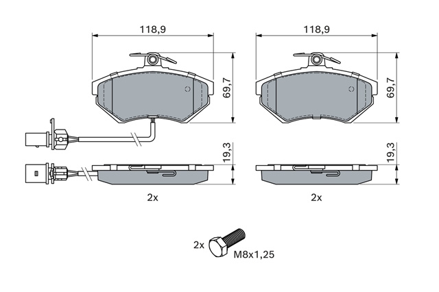 Set Placute Frana,frana Disc Bosch Vw 0 986 494 042