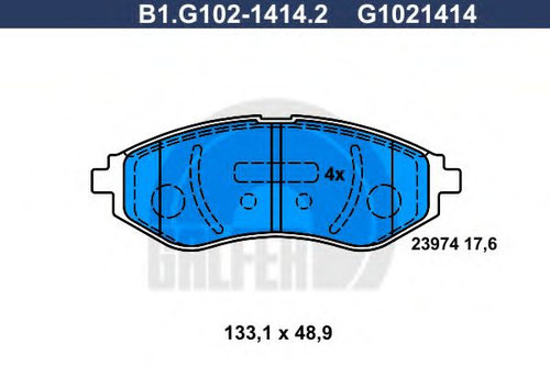 Set placute frana,frana disc CHEVROLET AVEO Limuzina (T250, T255) (2005 - 2016) GALFER B1.G102-1414....