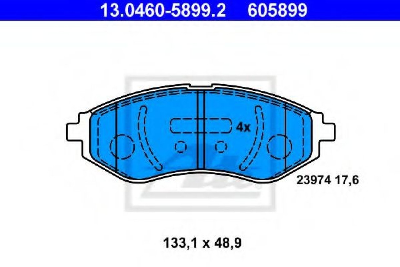 Set placute frana,frana disc CHEVROLET AVEO Hatchback (T250, T255) (2007 - 2016) ATE 13.0460-5899.2 piesa NOUA