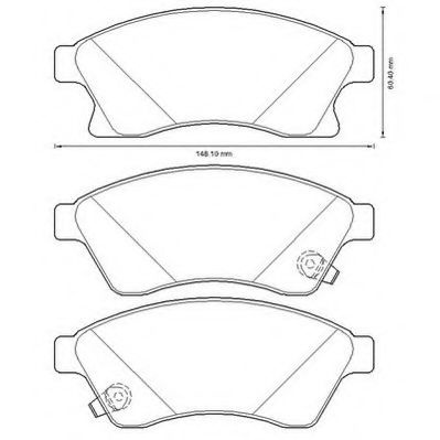 Set placute frana,frana disc CHEVROLET CRUZE (J300) (2009 - 2016) JURID 573332JC piesa NOUA