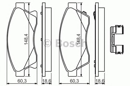Set placute frana,frana disc CHEVROLET CRUZE (J300) (2009 - 2016) BOSCH 0 986 494 644 piesa NOUA