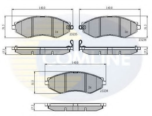 Set placute frana,frana disc CHEVROLET LACETTI (J200) (2003 - 2016) COMLINE CBP31188 piesa NOUA