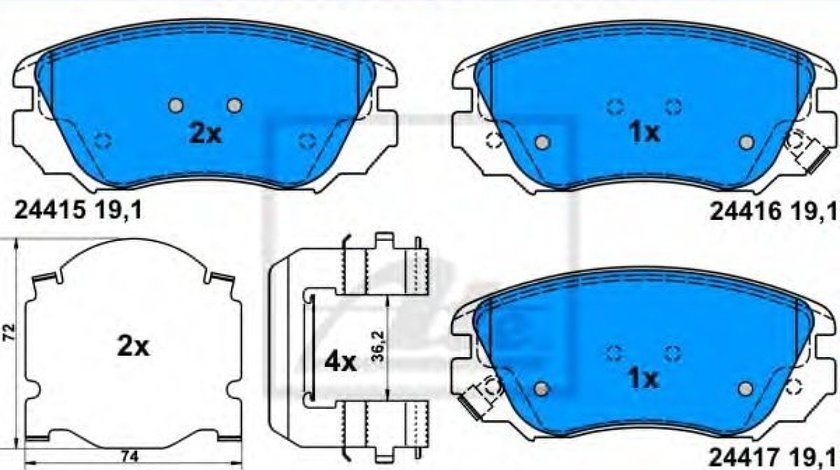 Set placute frana,frana disc CHEVROLET MALIBU (V300) (2012 - 2016) ATE 13.0460-5611.2 piesa NOUA