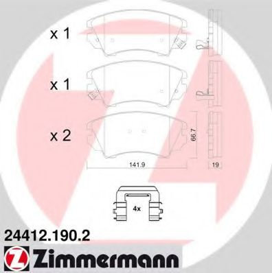 Set placute frana,frana disc CHEVROLET MALIBU (V300) (2012 - 2016) ZIMMERMANN 24412.190.2 piesa NOUA